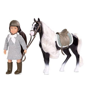 Lori Dolls - Mini Doll & Toy Horse - Small 6-Inch Doll & Gypsy Vanner Horse - Set With Clothes, Animal & Accessories - Playset For Kids - Ansley & Arabel - 3 Years +