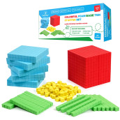 Simply Magic 131 Pcs Foam Base Ten Blocks For Math - Place Value Blocks, Base 10 Math Manipulatives K-3, Math Counters, Number Blocks, Math Cubes, Kids Counting Blocks, Kindergarten 1St 2Nd 3Rd Grade