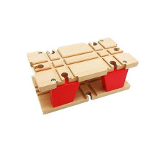 Wooden Train Tracks Accessories Wood Train Tunnel For Railroad Tracks, 2-Level Overpass Fits For All Railway Tracks System