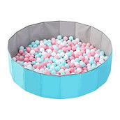 Omnisafe 51X11.8Inch Kids Ball Pit Without Balls, Foldable & Portable & Reusable Balls Pit For Toddlers, Play Pit For Dog, Indoor & Outdoor Use, Oversized (Blue)