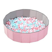 Omnisafe 51X11.8Inch Kids Ball Pit Without Balls, Foldable & Portable & Reusable Balls Pit For Toddlers, Play Pit For Dog, Indoor & Outdoor Use, Oversized (Pink)