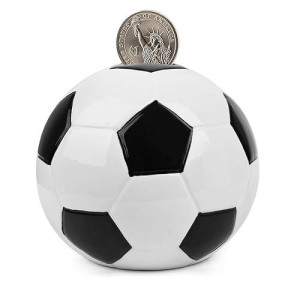 Forlong Ceramic Large Soccer Piggy Bank For Boys,Sports Coin Bank, Money Box -L