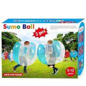 Sunshine-Mall 48 Inch 2 Pcs Bumper Sumo Ball For Adults,Kids, Inflatable Bounce Body Zorb Ball For Outdoor Team Gaming Play For 6 Ages+ (Red+Blue)