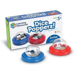 Learning Resources Dice Poppers - 2 Pieces, Ages 3+ Board Game Accessory, Dice Game, Dice Popper For Trivia Nights, Math Games For Kids