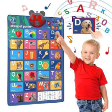 Learning Bugs Interactive Abc & 123S Talking Poster & Musical Wall Chart, Educational Toy For Toddlers