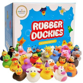 The Dreidel Company Assortment Rubber Duck Toy Duckies For Kids, Bath Birthday Gifts Baby Showers Classroom Incentives, Summer Beach And Pool Activity, 2" (25-Pack)