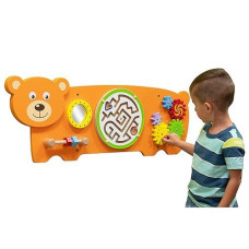 Spark & Wow Bear Activity Wall Panel - Ages 18M+ - Montessori Sensory Wall Toy - 4 Activities - Busy Board - Toddler Room D