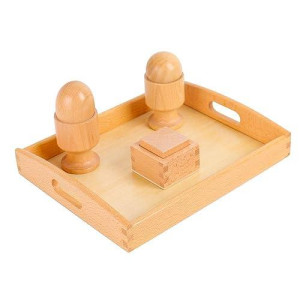 Montessori 3D Object Fitting Exercise With Tray Ball Egg With Cup And Cube With Box Montessori Infant Toys Materials For Toddlers Babies