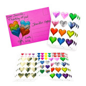 Hygloss Art Activity For Kids For Younger Children Preschool Make 35 Postcards With 18 Sheets Of Heart Stickers, Assorted Colors