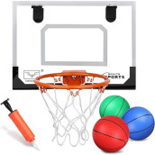 Pro Mini Indoor Basketball Hoops Set For Door, Boost Wall Mount Basketball Hoop For Wall Outdoor Office, Upgrade Large 9 Inch Dunk Rim 6 Inch Balls Sport Game Ideal Gift Prize For Kids Adults