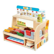 Melissa & Doug Sandwich Toy Shop - Wooden Play Food Sets For Children Kitchen Toys For Girls Or Boys 3+ - Wooden Food Toys & Play Kitchen Accessories - Wooden Toy Food Set For Kids Kitchen Accessories