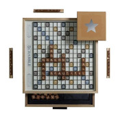 Ws Game Company Scrabble Luxe Maple Edition With Rotating Solid Wood Cabinet