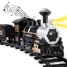 Ihaha Electric Train Set For Kids, Battery-Powered Train Toys Include Locomotive Engine, 3 Cars And 10 Tracks, Classic Toy Train Set Halloween Birthday For 3 4 5 6 Years Old Boys Girls