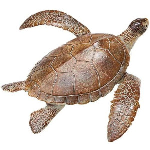 Gemini&Genius Sea Turtle Toys Sea Animal Action Figure, Sea Turtle Plastic Toy, Great For Kids Bath Toys, Swimming Toys, Beach Toys And Perfect Cake Coppers, Garden Decor (10 Inches)