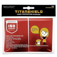 Titanshield (150 Sleeve/Red) Small Japanese Sized Trading Card Sleeves Deck Protector For Yu-Gi-Oh, Cardfight!! Vanguard & More