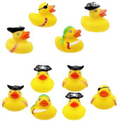 St. Patrick's Pirate Rubber Duck Toy Duckies for Kids, Bath Birthday Projects Gifts Baby Showers Classroom Summer Beach and Pool Activity Party Favors, 2" (6-Pack)