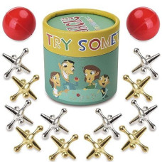Trimagic Jacks Game With Ball, Old School Jax Game Toys, Retro Vintage Board Games For Kids 8-10-12 Years Old And Young Adults, Classic Traditional Table Games For Family Game Night