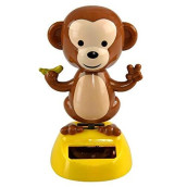 Home-X Solar-Power Dancing Monkey Figure, Office D