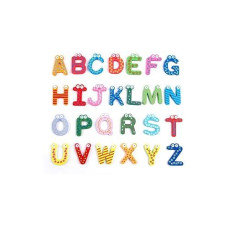 26 Pcs Refrigerator Magnets Alphabet Letters Fridge Stickers, Wooden Preschool Learning Spelling Toy Set For Toddlers - Classroom Home Education, Colorful Cute Refrigerator Message Board