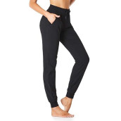 Sevego Lightweight Women'S 34" Tall Inseam Cotton Soft Jogger With Zipper Pockets Cargo Pants Black X-Large