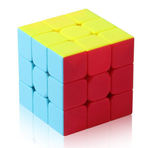 Roxenda 3X3 Speed Cube, 3X3X3 Qytoys Warrior S Speed Cube Stickerless Frosted Puzzle Magic Cube (Stickerless)
