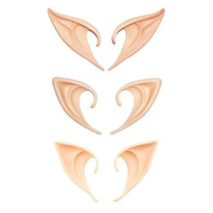 Secaden 3 Styles Elf Ears Cosplay Fairy Pixie Ears Soft Pointed Elven Ear Anime Party Dress Up Costume Accessories