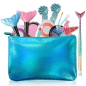Tokia Mermaid Makeup Kit For Girls, Big Pieces Kids Makeup Kit For Age 8-12, Safe & Washable Mermaid Makeup Toys, Great Birthday Idea For Little Girls 3 4 5 6 7 8 9 10 Years Old