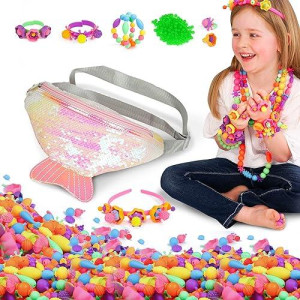 Axel Adventures Pop Beads Jewelery Making Kits for Girls, Colorful Jewelry Crafts Toy for Kids Age 4-8, Necklace, Ring, Bracelet Making Kit for Little Girls, Girls Gift, Educational Girls Gift