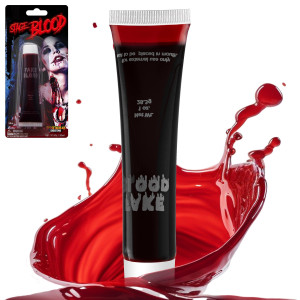 Spooktacular Creations 1 Oz Fake Halloween Vampire Blood Tube , Stage Blood Glue Fake Blood For Halloween Costume, Zombie, Vampire And Monster Makeup & Dress Up