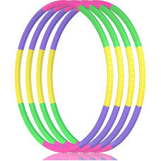 4 Pack Kids Exercise Hoop For Kids, Size Adjustable & Detachable Length Toy Hoop Plastic Toys For Kids Adults Party Games, Gymnastics, Dog Agility Equipment, Halloween Decoration