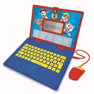 Lexibook Jc598Pai1 Paw Patrol-Educational And Bilingual Laptop French/English-Toy For Child Kid (Boys & Girls) 124 Activities, Learn Play Games And Music With Chase Marshall-Red/Blue