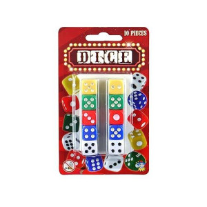 Henbrandt Six Sided Dice Set Coloured Dice Game (D6) Pack Of 10