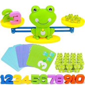 Cozybomb� Homeschool Kindergarten Balance Board Game - Preschool Activities Math Learning Stem Montessori Cool Toys Educational With Frog Scale Cards Balancing Numbers For Kids Ages 3 4 5 6 Year Old