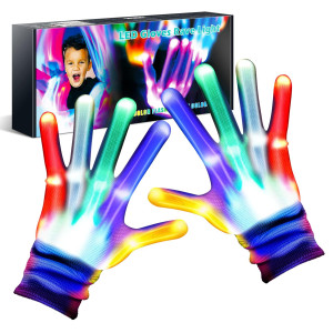 Toys For 5 6 7 8 9 10 11 12 Year Old Boys Girls,Led Light Up Gloves For Kids With 6 Flash Modes Cool Fun Toys For Boys Age 4-6 6-8 8-12 For Birthday Halloween Christmas Stocking Stuffer Gifts For Kids