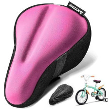 Anzome Kids Gel Bike Seat Cushion Cover, 9"X6" Memory Foam Child Bike Seat Cover Extra Soft Small Bicycle Saddle Pad, Kids Bicycle Seat Cover With Water&Dust Resistant Cover