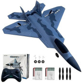 Hawk'S Work 2 Ch Rc Airplane, F-22 Plane Ready To Fly, 2.4Ghz Remote Control, Easy To Fly Rc Glider For Kids & Beginners