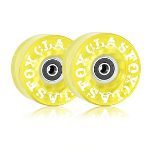 Clas Fox 78A Indoor Or Outdoor 65X35Mm Quad Roller Skate Wheels With Abec-9 Bearings 8 Pcs (Yellow)
