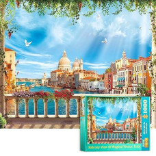 Epic Toys 1000-Piece Venice Jigsaw Puzzle For Adults And Teens, 1000Pc Jig Saw Puzzle With Zippered Storage Bag And Full-Color Poster, Fun Indoor Brain Teaser Games For Family Night, 27.6� X 19.7�