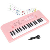 M Sanmersen Piano Keyboard With Microphone, Portable Music Piano For Girls Electronic Keyboards Toy With 10 Demos/ 5 Drums / 4 Rhythms 37 Keys Musical Pianos Toys For Kids