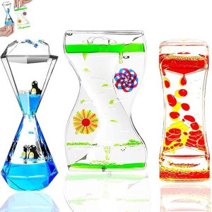 Tktm 3 Types Liquid Motion Bubbler Liquid Timers For Kids Sensory Fidget Toys Small Calming Toys Autism Toy