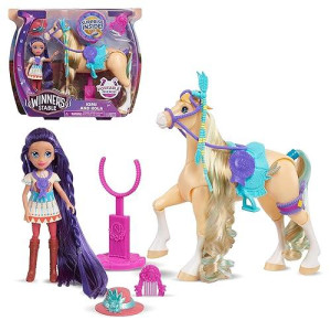 Winner'S Stable Doll And Horse 11-Piece Set, 5-Inch Kimi Articulated Small Doll & 7-Inch Kola Articulated Horse, Kids Toys For Ages 3 Up By Just Play