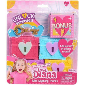 Just Play Love Diana Mini Mystery Trunks, 5-Surprises Inside, Includes Bonus Surprise Trunk, Kids Toys For Ages 3 Up