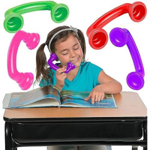 Whisper Phones For Reading [4 Pack] Auditory Feedback, Hear Myself Sound Phone - Accelerate Reading Fluency, Comprehension & Pronunciation - Speech Therapy Materials Toys By 4E'S Novelty