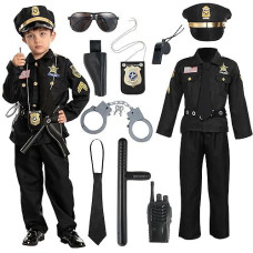 Spooktacular Creations Police Costume For Kids, Cop Costume Outfit Set For Halloween Role-Playing, Carnival Cosplay, Themed Parties (Large(10-12 Yr))
