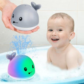 Gigilli Baby Whale Bath Toy, Usb Rechargeable Bath Fountain Toy 6-12 12-18 Months, Light Up Bath Toys Sprinkler, Spray Water Pool Bathtub Toys For Toddlers 1-3 2-4 Infant Kid Baby 2 3 4 5 Shower Gifts
