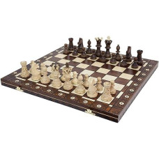 Handmade Chess Set European Ambassador With 21" Board And Hand Carved Chess Pieces