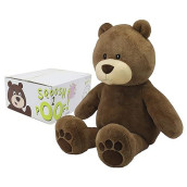 Animal Adventure Sqoosh2Poof Giant, Cuddly, Ultra Soft Plush Stuffed Animal With Bonus Interactive Surprise - 54 Bear , Brown