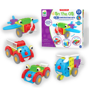 The Learning Journey: Techno Kids 4-In-1 On The Go - Stem Construction Set - Toy Interlocking Gear Sets For Children Ages 3 Years And Up - Award Winning Toys