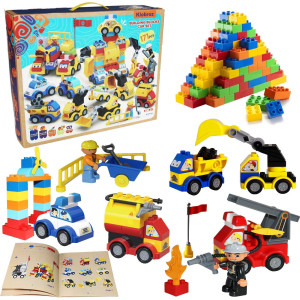 Kids Toys Sets For Boys 2 5 - Building Blocks Car Set 171-Pieces Classic Large Building Bricks Compatible With All Major Brands Educational Toys Blocks For Toddlers 3-5 All Ages