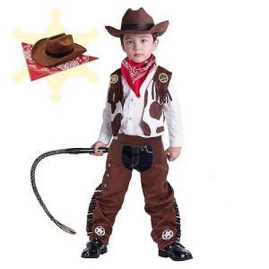Spooktacular Creations Cowboy Costume Deluxe Set For Kids Halloween Party Dress Up,Role Play And Cosplay (Large)